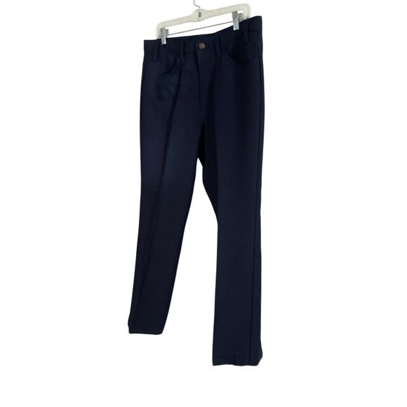 Vintage 70s Levis Black Tab Blue Dacron Polyester Western Pleated Pants Sz 34x26 - Picture 14 of 14